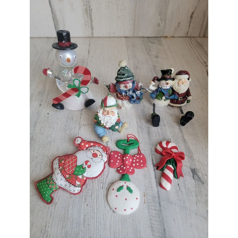 Variety snowman santa ornament Xmas set candy‎ cane